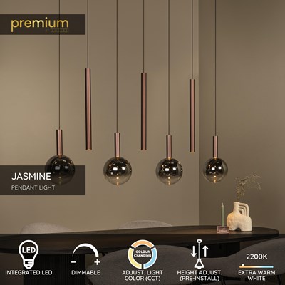 Lucide JASMINE - Pendant light - LED Dim. - CCT - 7x4W 2200K/3300K - Copper | Premium